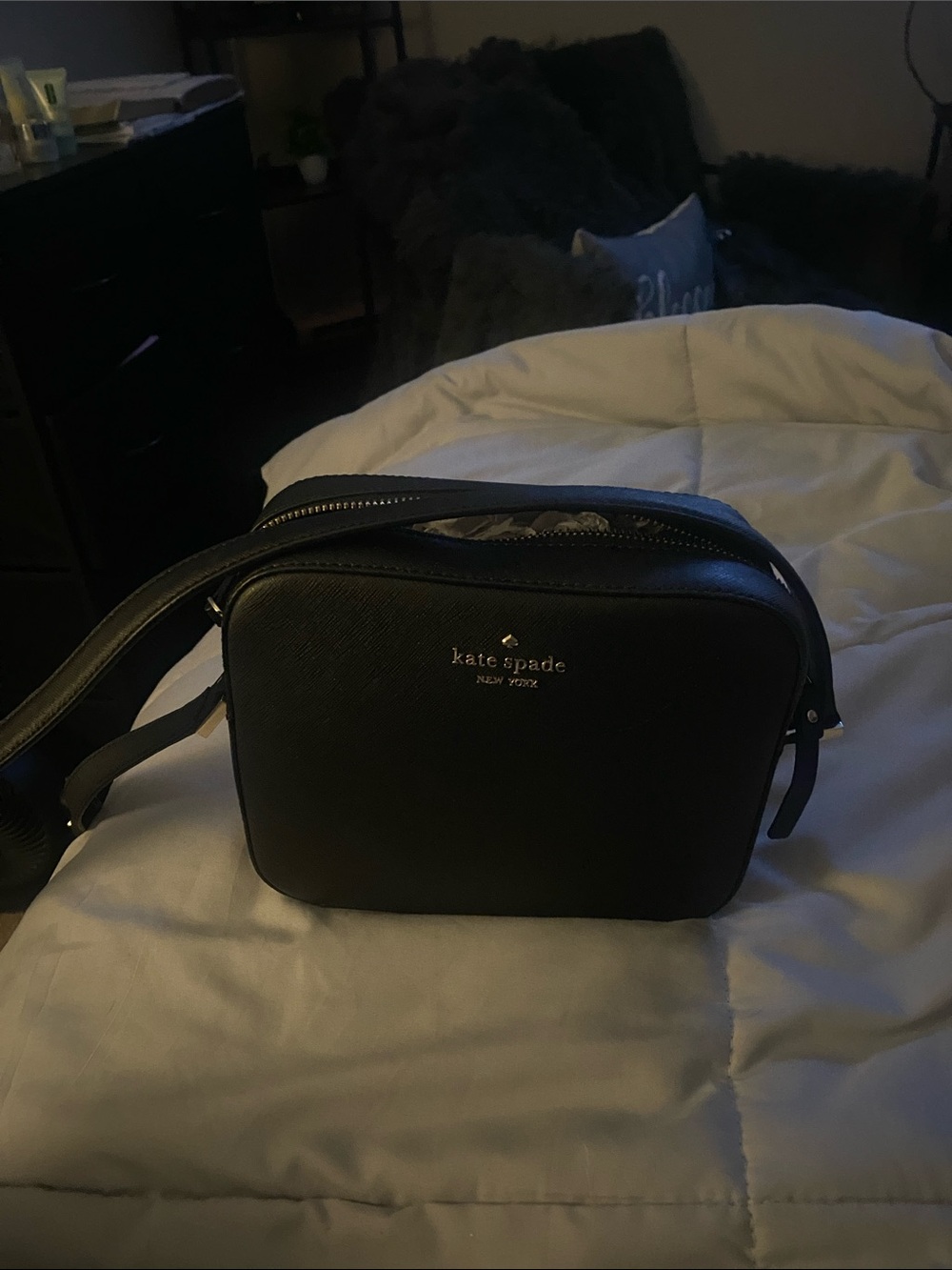 kate spade black leather belt bag